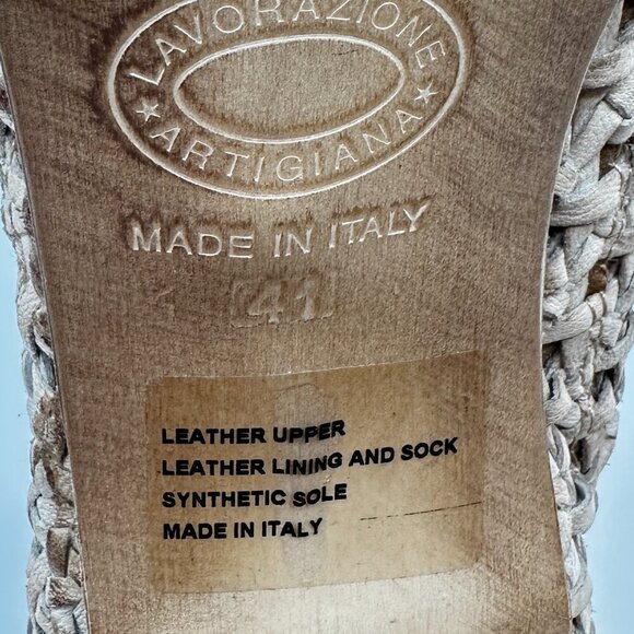 Sundance Trianon Stacked Heel Booties Woven Leather Sandals Shoes 41 US 10 10.5 - Picture 6 of 6